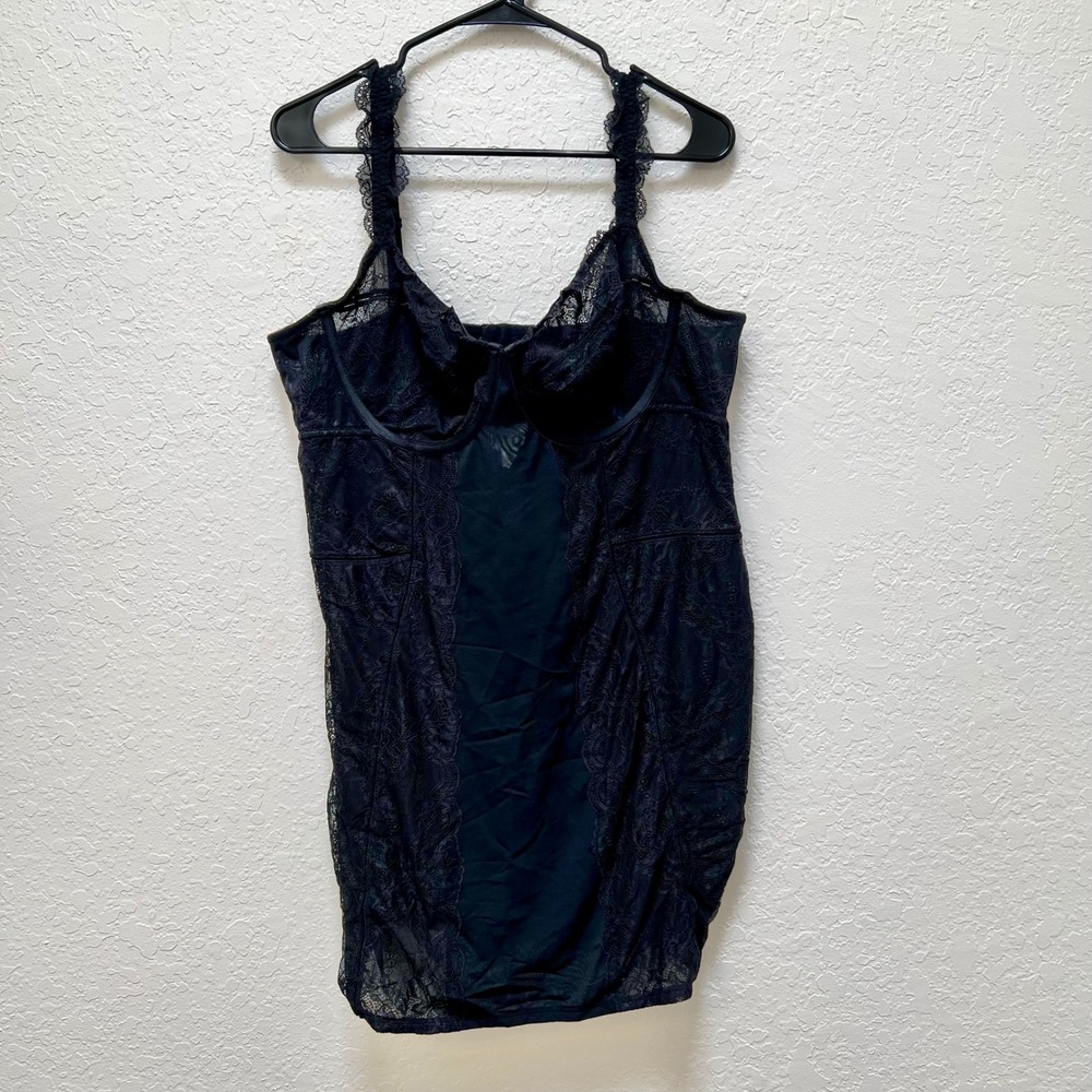 Torrid Curve Black Lace Underwire Chemise Plus Size 3 Adjustable Straps Lingerie